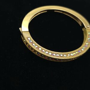 J.CREW Bracelet Gold Pleated Multicolor Crystals